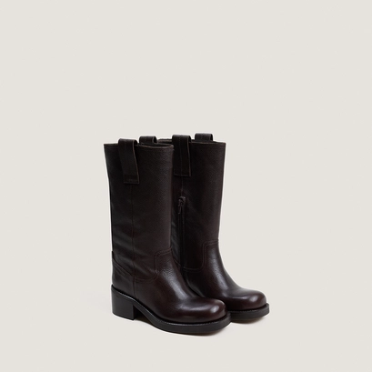 Bottes à bouts ronds marron foncé