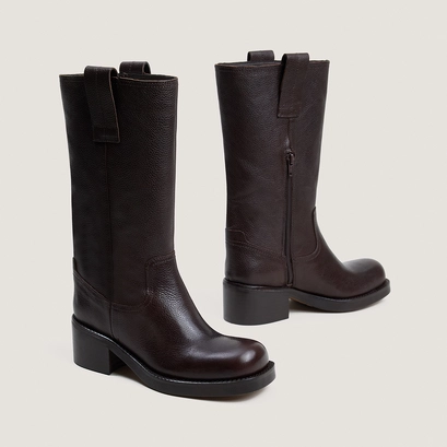 Bottes à bouts ronds marron foncé