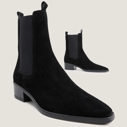 Boots chelsea à bouts pointus noir
