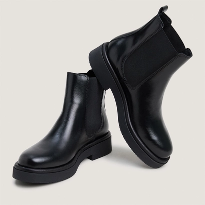 Boots chelsea à semelles épaisses noir