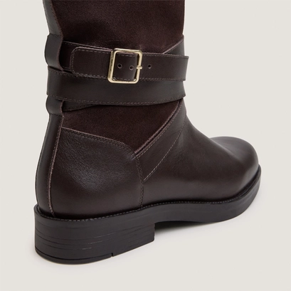 Bottes cavalières à brides chevilles marron foncé
