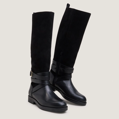 Bottes cavalières à brides chevilles noir