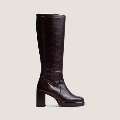 Bottes à plateformes marron foncé