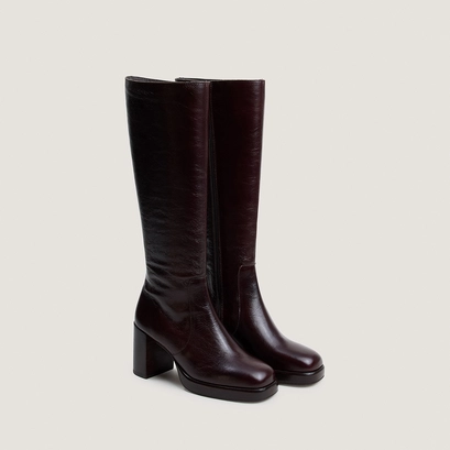 Bottes à plateformes marron foncé