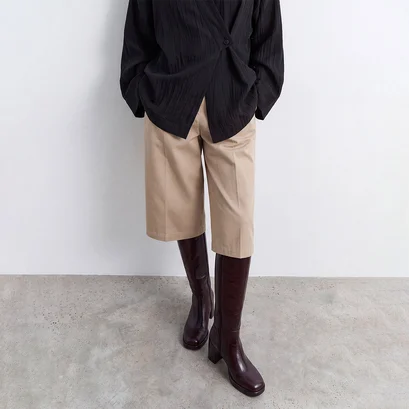 Bottes &agrave; plateformes en cuir vieilli chocolat | BAM | Jonak