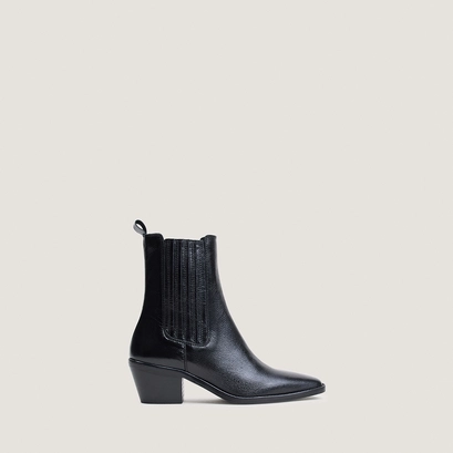 Bottines à talons et fronces noir