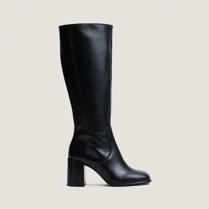 Bottes à talons et fronces noir