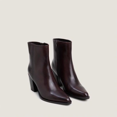 Bottines à bouts pointus marron foncé