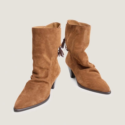 Bottines à lacets arrières cognac