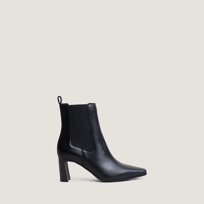 Bottines à élastiques et bouts carrés noir
