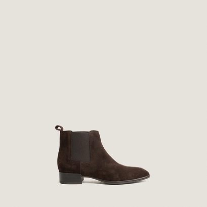 Boots à élastiques et talons plats marron foncé