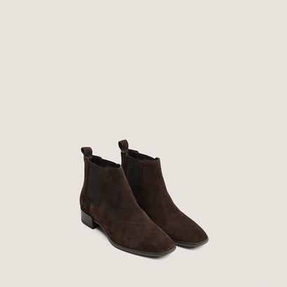Boots à élastiques et talons plats marron foncé