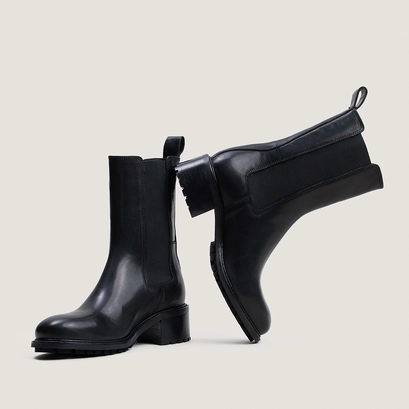 Bottines à élastiques et semelles crantées noir