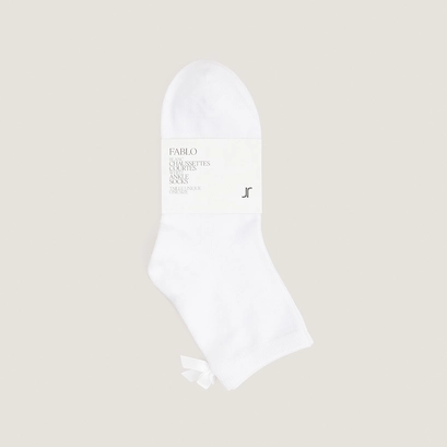 Chaussettes courtes &agrave; n&oelig;uds en textile blanc | FABLO | Jonak