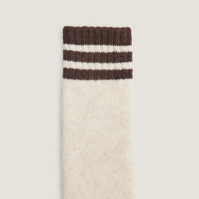 Chaussettes hautes &agrave; bandes en textile beige et textile noir | FELIX | Jonak