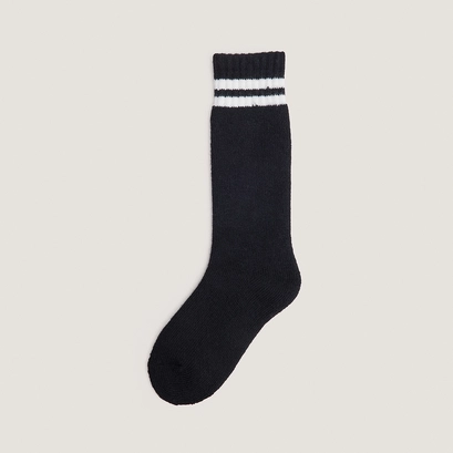 Chaussettes hautes &agrave; bandes en textile noir et textile blanc | FELIX | Jonak
