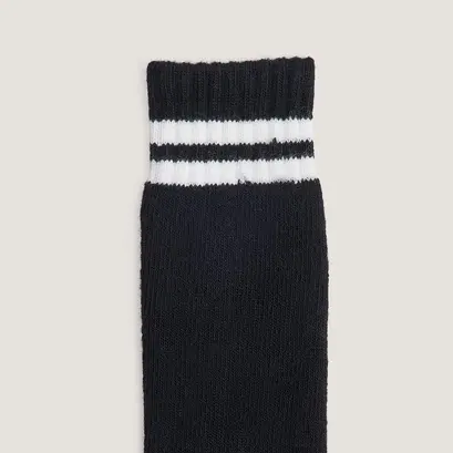 Chaussettes hautes &agrave; bandes en textile noir et textile blanc | FELIX | Jonak