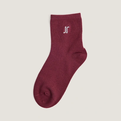 Chaussettes courtes &agrave; monogrammes en textile bordeaux | FLORIAN | Jonak