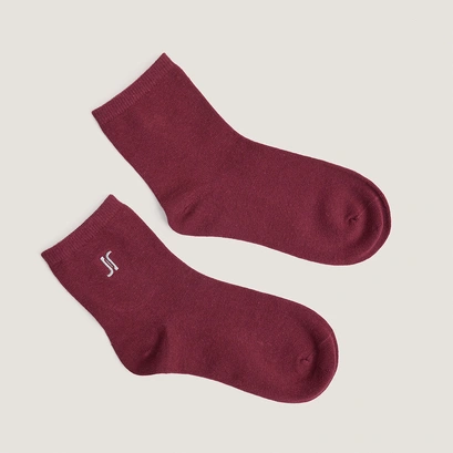 Chaussettes courtes &agrave; monogrammes en textile bordeaux | FLORIAN | Jonak