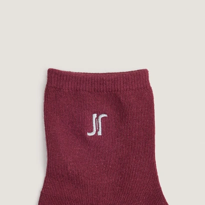 Chaussettes courtes &agrave; monogrammes en textile bordeaux | FLORIAN | Jonak