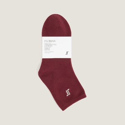 Chaussettes courtes &agrave; monogrammes en textile bordeaux | FLORIAN | Jonak