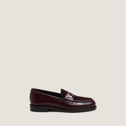 Mocassins à bouts ronds et monogrammes marron