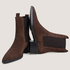 Boots chelsea &agrave; bouts pointus marron fonc&eacute;