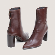 Bottines &agrave; fermetures &eacute;clairs arri&egrave;res marron