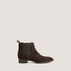 Boots &agrave; &eacute;lastiques et talons plats marron fonc&eacute;