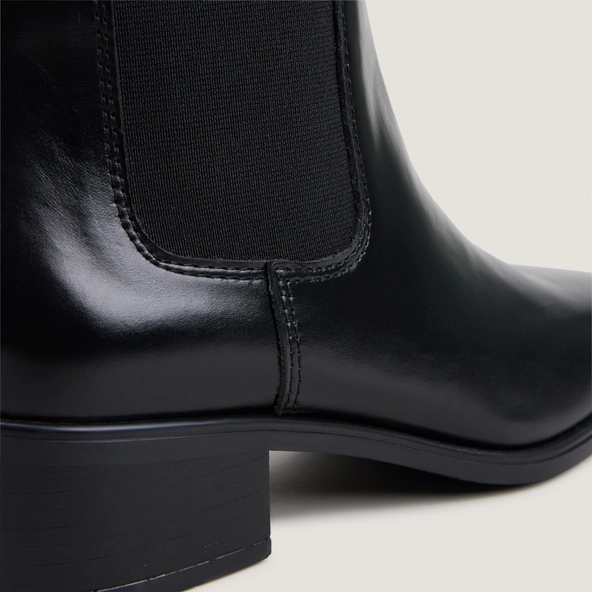 Boots chelsea à petits talons en cuir noir | NASTASIA | Jonak