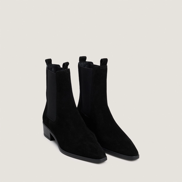 Boots chelsea à bouts pointus en croûte noire | NEIGE | Jonak