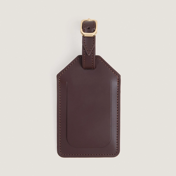 Porte-adresse avec monogramme en cuir marron foncé | PORTE-ADRESSE | Jonak