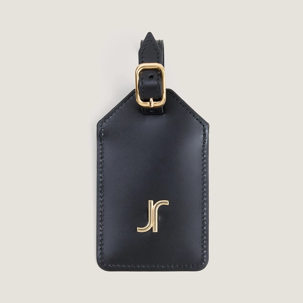 Porte-adresse avec monogramme en cuir noir | PORTE-ADRESSE | Jonak
