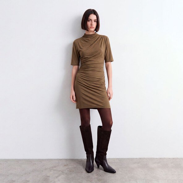 Bottes à talons pointus en cuir marron et croûte marron | LEONORE | Jonak