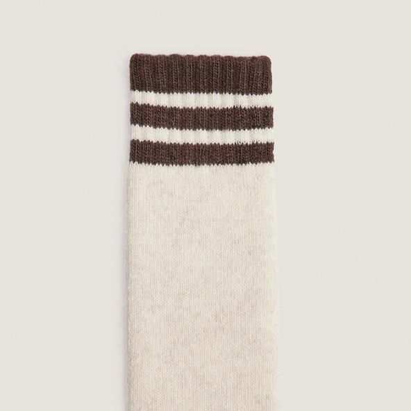 Chaussettes hautes à bandes en textile beige et textile noir | FELIX | Jonak