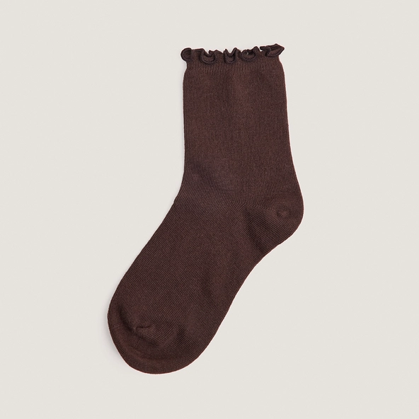 Chaussettes courtes à bordures en textile marron | FOUFOU | Jonak