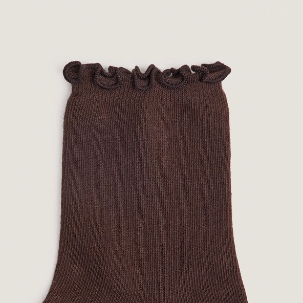 Chaussettes courtes à bordures en textile marron | FOUFOU | Jonak
