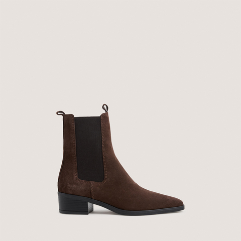 Boots chelsea &agrave; bouts pointus marron fonc&eacute;