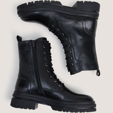 Boots &agrave; lacets noir