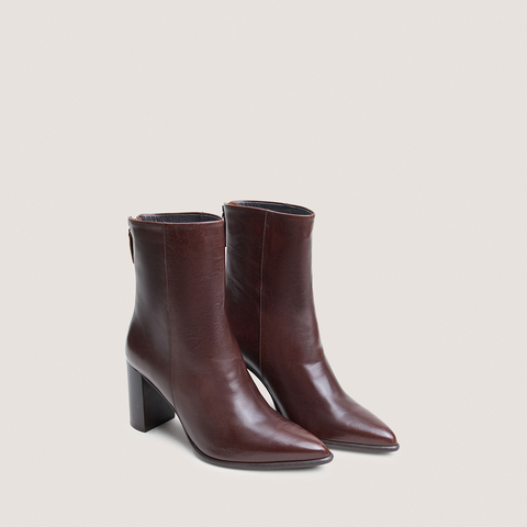 Bottines &agrave; fermetures &eacute;clairs arri&egrave;res marron