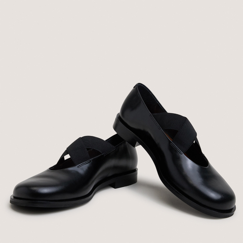 Ballerines &agrave; brides &eacute;lastiques noir