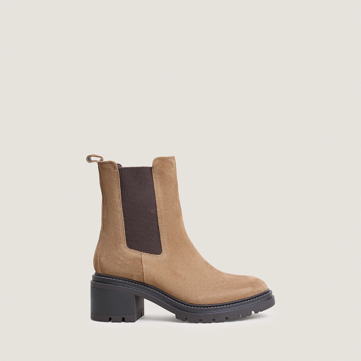 Boots chelsea et semelles crantées en croûte beige | ASTROS | Jonak