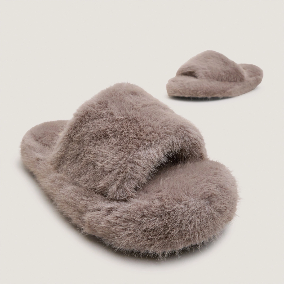 Chaussons en fourrure synthétique grise | JOURNEY | Jonak