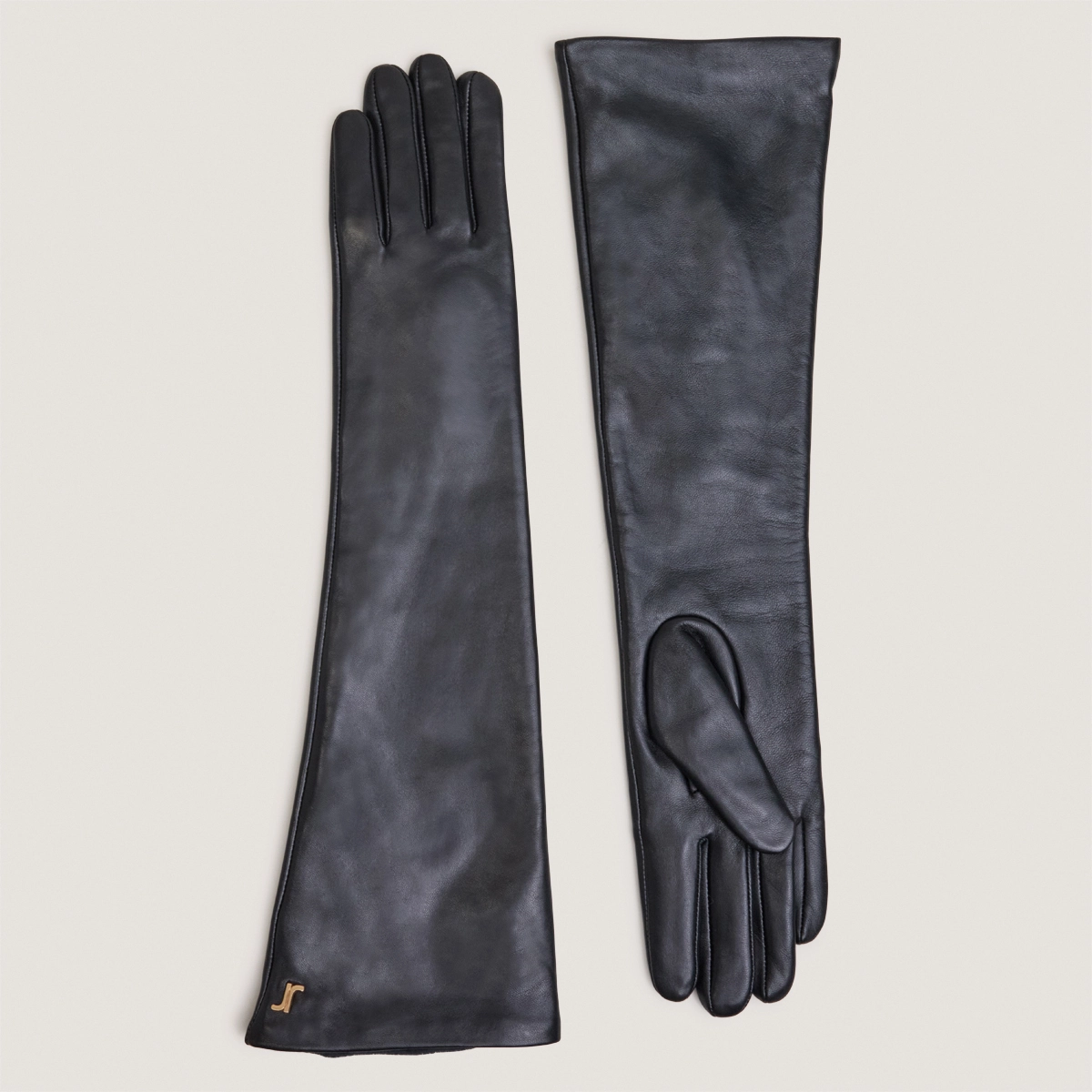 Gants longs en cuir noir | JUMELLE | Jonak