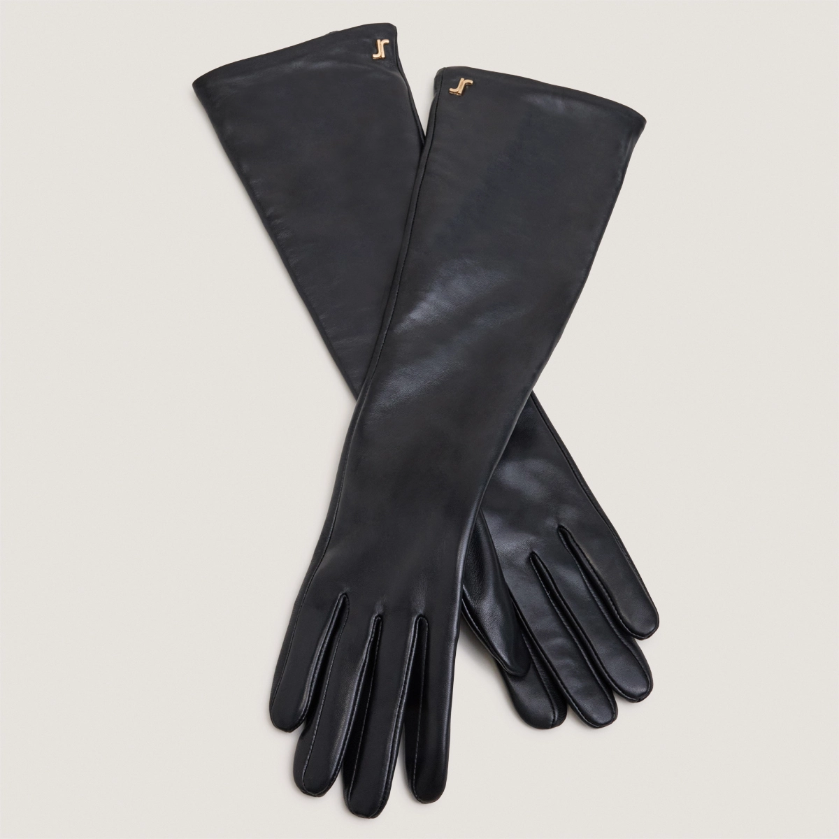 Gants longs en cuir noir | JUMELLE | Jonak