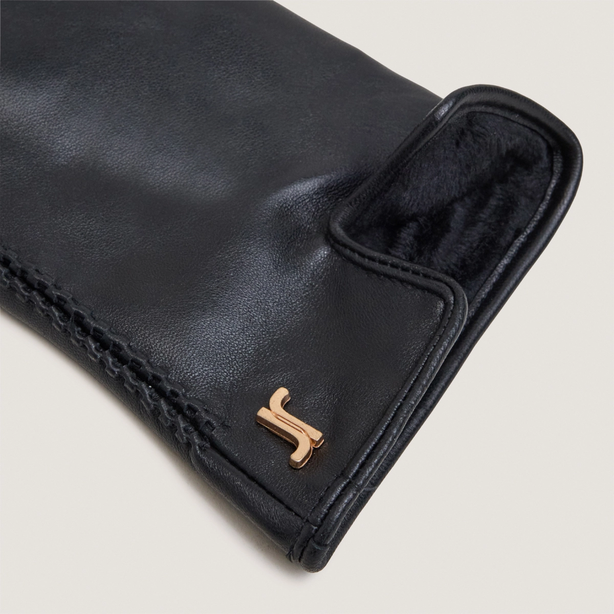 Gants à monogrammes en cuir noir | JUPITER | Jonak