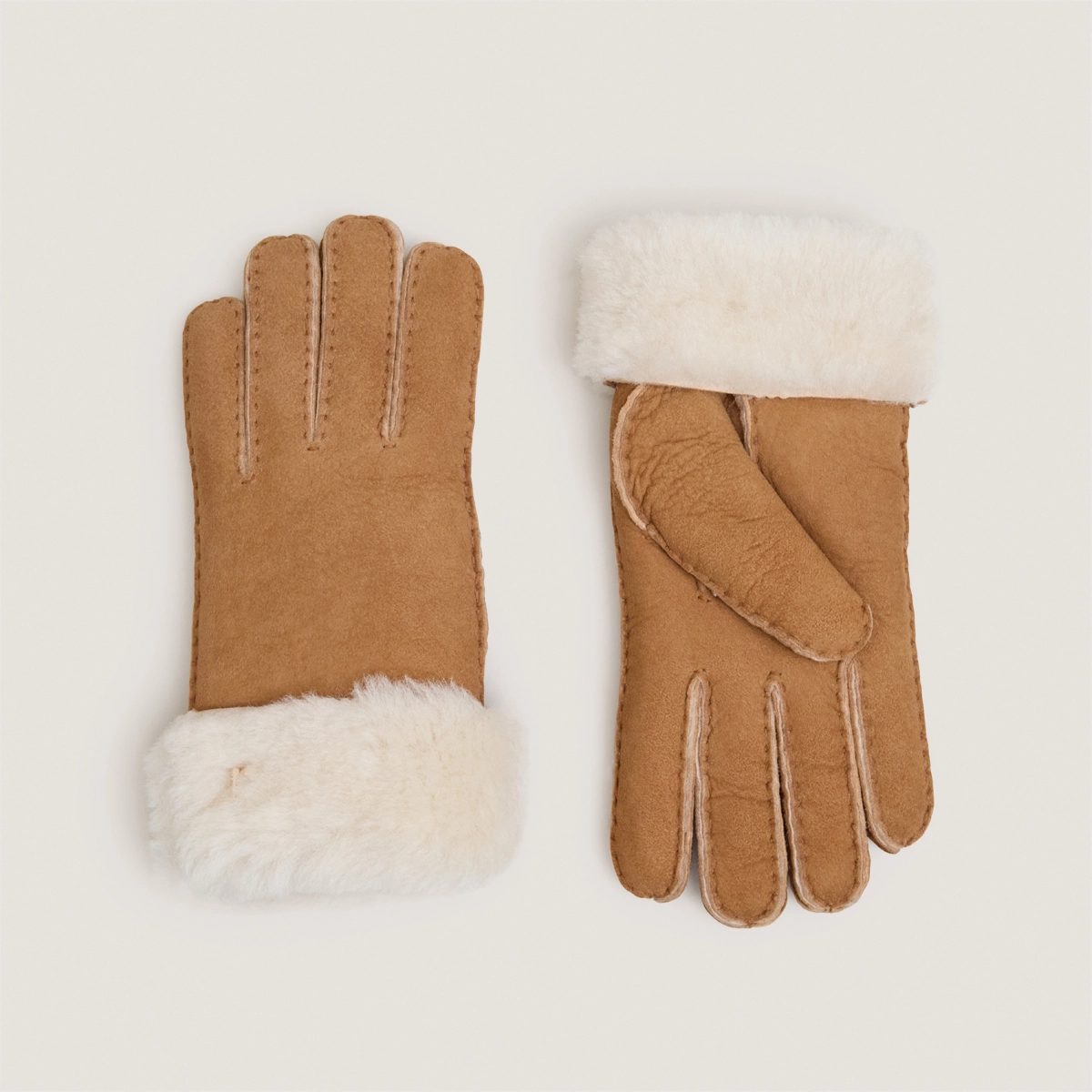 Gants fourrés en peau lainée cognac | JOYEUX | Jonak