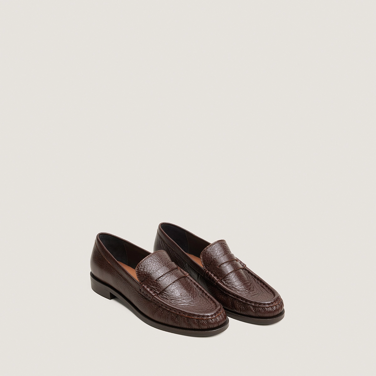 Mocassins à bouts ronds en cuir vieilli marron | DELICE | Jonak