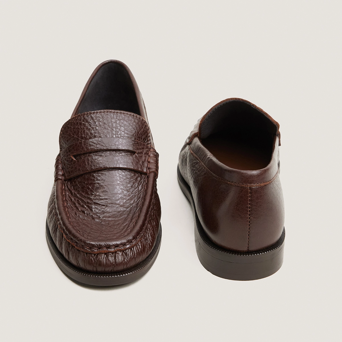 Mocassins à bouts ronds en cuir vieilli marron | DELICE | Jonak