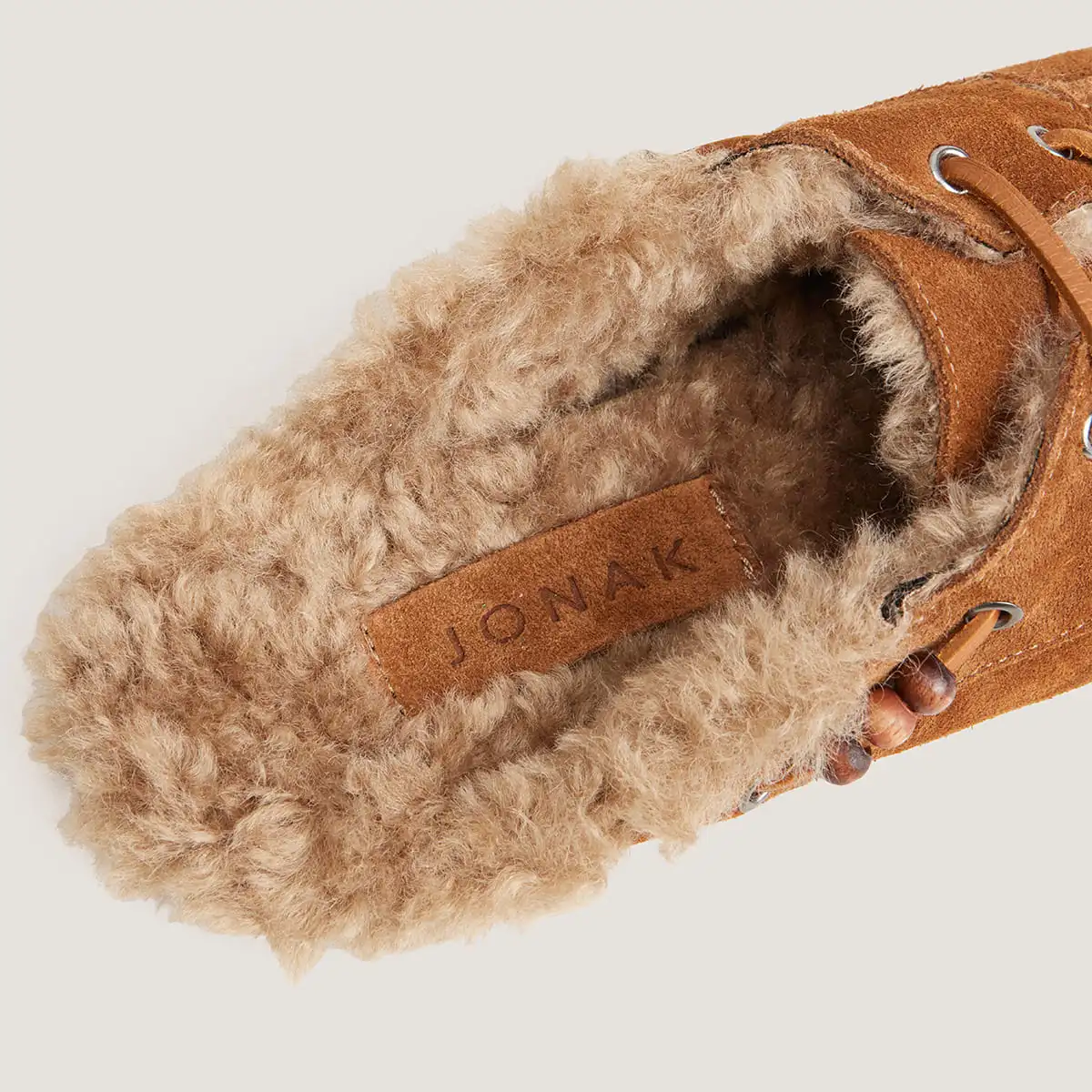 Mocassins souples &agrave; bouts arri&egrave;res ouverts en croute cognac | LILOU | Jonak